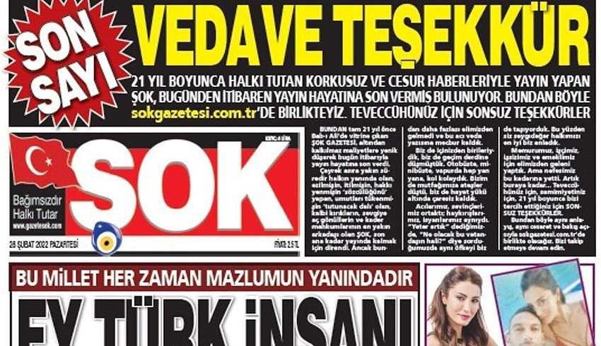 21 yıllık Şok gazetesinden şok karar!