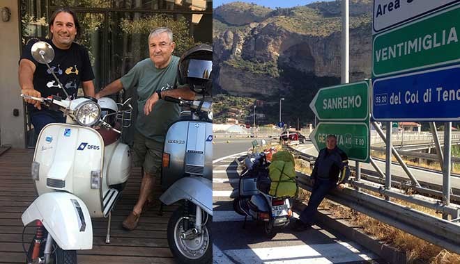 76 yaşındaki baba ve oğlu Vespa ile 2500 Km.’lik Avrupa turunda