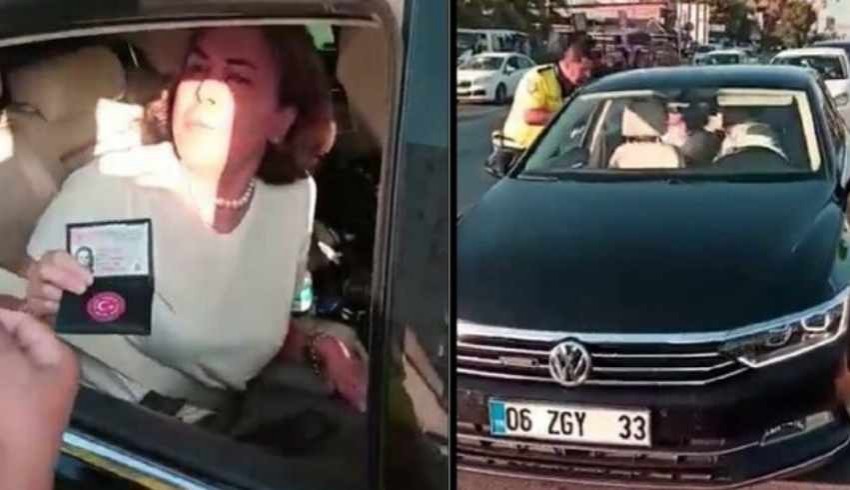 Ak Parti Milletvekili Zeynep Gül Yılmaz'dan trafik polisine 'Ş.....size bak'