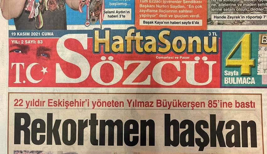 Dolar kuru Sözcü Hafta Sonu gazetesini vurdu!