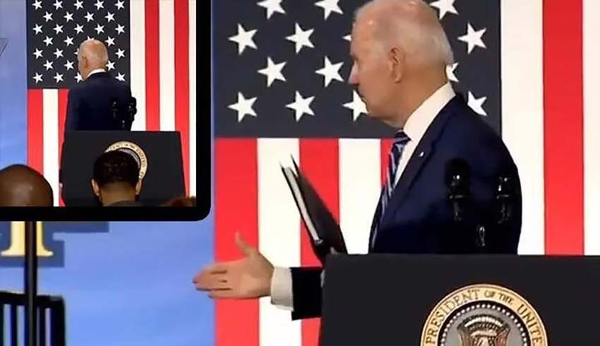 Dünya bu görüntüleri konuşuyor... Biden boşlukla tokalaştı!