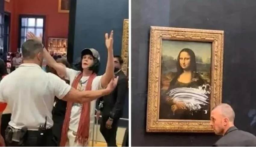 Dünyanın en pahalı tablolarından Mona Lisa'ya pastalı saldırı!