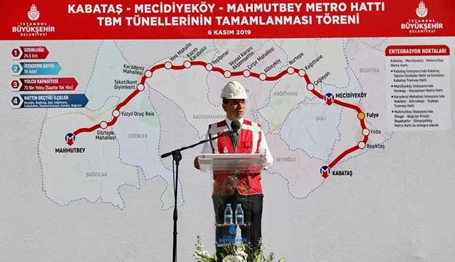 Ekrem İmamoğlu, Kabataş-Mahmutbey Metro Hattının açılış tarihini açıkladı