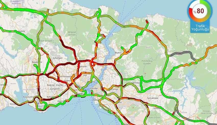 İstanbul'da kar: Trafik yoğunluğu yüzde 80'e çıktı