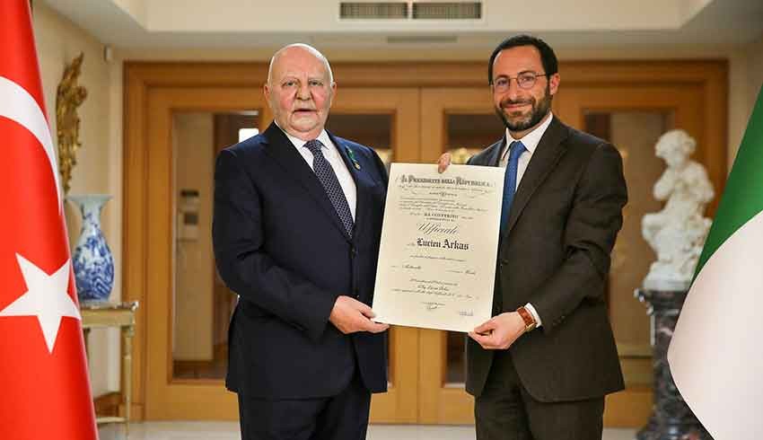 Lucien Arkas ikinci kez İtalya Liyakat Nişanı’na layık görüldü