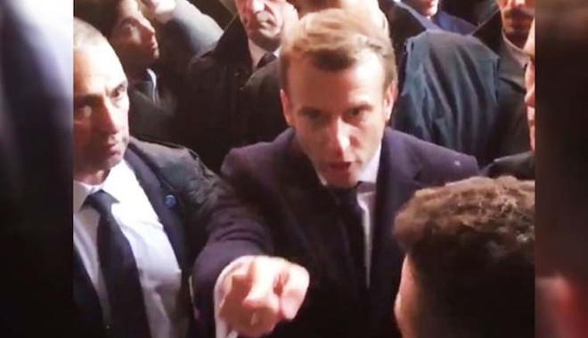 Macron, Kudüs'te İsrail polisi ile tartıştı: Çık dışarı!