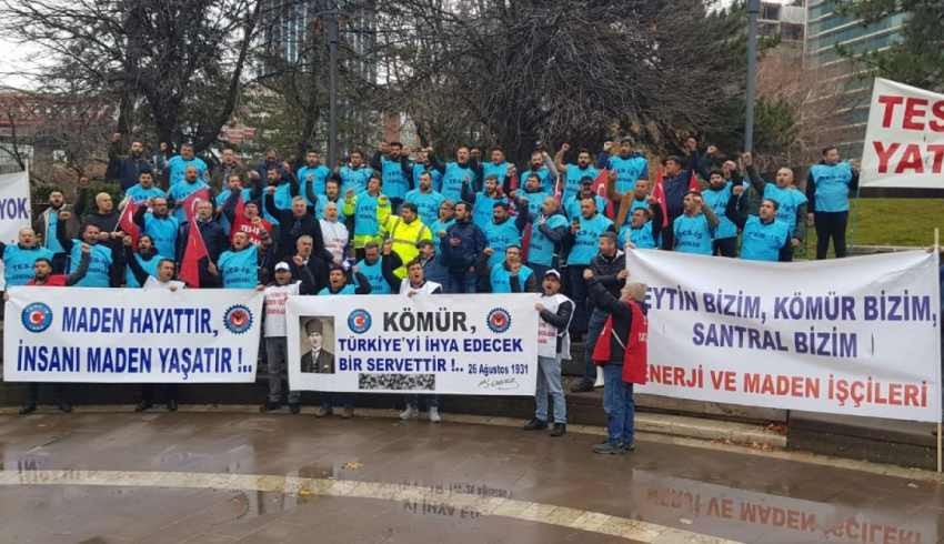 Madenciler ve enerji işçileri, 'Üretmeye, çalışmaya devam etmek istiyoruz' dedi