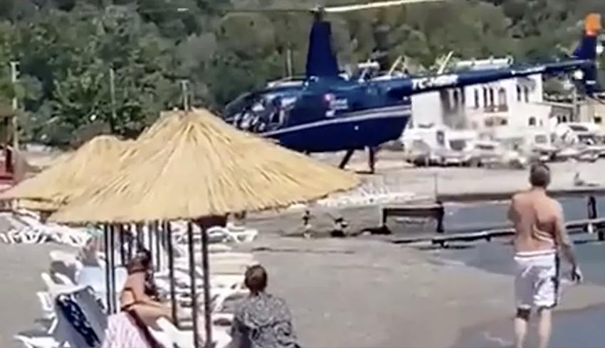 Marmaris'te halk plajına inen helikopterle ilgili yeni gelişme!