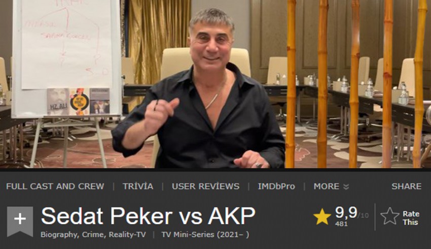 Sedat Peker'in videoları film sitesi IMDb'de ilk sıraya yükseldi