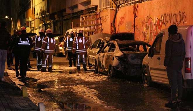 Şişli'de 18 aracın lastikleri kesildi, sonra ateşe verildi