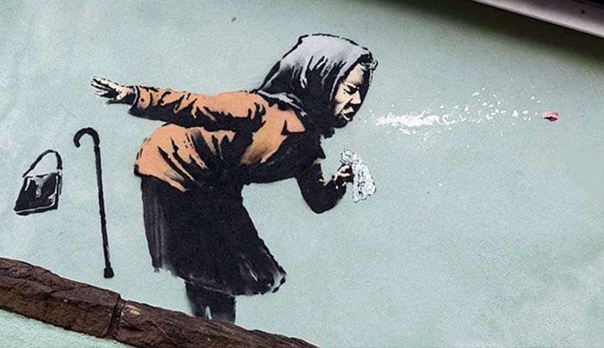 Sokak sanatçısı Banksy’nin son eseri: Hapşırık