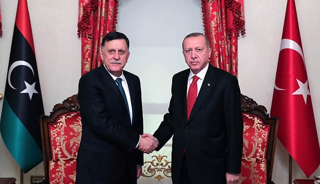 Erdoğan, iki kritik anlaşmaya imza atılan Libya Ulusal Mutabakat Hükümeti'nin Başkanı Sarraj'ı ağırladı