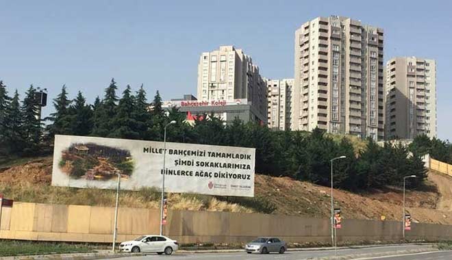 Ümraniye Belediyesi, 'ağaç dikiyoruz' tabelasının arkasındaki ağaçları söktü!