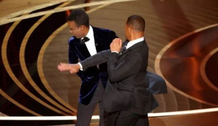 Will Smith, Oscar töreninde ünlü komedyen Chris Rock'ı tokatladı: Eşimin adını o lanet ağzına alma